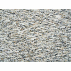 12'2"x15' Earth Tone Colors, Modern Striae Design, Soft to the Touch, Pure Wool, Hand Loomed, Oversized Oriental Rug FWR391416