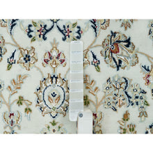 Load image into Gallery viewer, 5&#39;10&quot;x9&#39;1&quot; Ivory, Natural Wool Hand Knotted, Nain with Center Medallion Flower Design, 250 KPSI Densely Woven, Oriental Rug FWR391728