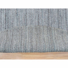 Load image into Gallery viewer, 11&#39;10&quot;x11&#39;10&quot; Arsenic Gray, Thick and Plush Plain Hand Loomed, Modern Striae Design, Organic Wool Soft Pile, Round Oriental Rug FWR393354