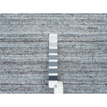 Load image into Gallery viewer, 11&#39;10&quot;x11&#39;10&quot; Arsenic Gray, Thick and Plush Plain Hand Loomed, Modern Striae Design, Organic Wool Soft Pile, Round Oriental Rug FWR393354