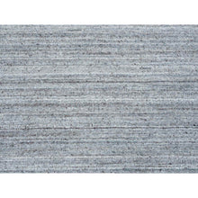 Load image into Gallery viewer, 11&#39;10&quot;x11&#39;10&quot; Arsenic Gray, Thick and Plush Plain Hand Loomed, Modern Striae Design, Organic Wool Soft Pile, Round Oriental Rug FWR393354