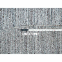 Load image into Gallery viewer, 11&#39;10&quot;x11&#39;10&quot; Arsenic Gray, Thick and Plush Plain Hand Loomed, Modern Striae Design, Organic Wool Soft Pile, Round Oriental Rug FWR393354