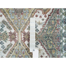 Load image into Gallery viewer, 3&#39;x5&#39; Ivory, Unique Flower Rosettes Border, Shiraz Reimagined Design, Soft and Vibrant Pile, 100% Wool, Hand Knotted, Sustainable Oriental Rug FWR393480