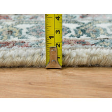 Load image into Gallery viewer, 3&#39;x5&#39; Ivory, Unique Flower Rosettes Border, Shiraz Reimagined Design, Soft and Vibrant Pile, 100% Wool, Hand Knotted, Sustainable Oriental Rug FWR393480