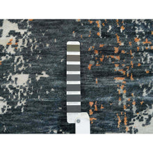 Load image into Gallery viewer, 9&#39;3&quot;x11&#39;9&quot; Black and Orange, Soft and Luxurious, Abstract with Curvilinear Motif, All Wool, Tone on Tone, Hand Knotted , Dense Weave, Modern Rug FWR393744