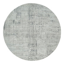 Load image into Gallery viewer, 8&#39;1&quot;x8&#39;1&quot; Light Gray, Hand Spun Undyed Natural Wool, Modern Design, Hand Knotted, Round Oriental Rug FWR393882