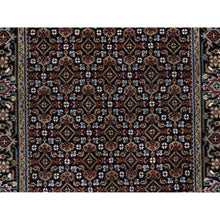 Load image into Gallery viewer, 3&#39;x5&#39;2&quot; Eerie Black, Hand Knotted, 175 KPSI, Tabriz Mahi with All Over Fish Design, 100% Wool, Oriental Rug FWR394848