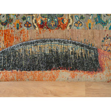 Load image into Gallery viewer, 6&#39;1&quot;x6&#39;1&quot; Metallic Orange, Ancient Ottoman Erased Design, Ghazni Wool, Hand Knotted, Round Oriental Rug FWR395478