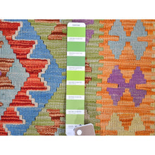 Load image into Gallery viewer, 3&#39;1&quot;x4&#39;8&quot; Reversible Flat Weave Afghan Kilim Colorful Geometric Design Natural Wool Hand Woven Oriental Rug FWR397128