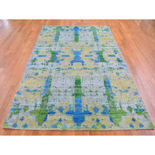 Load image into Gallery viewer, 6&#39;x9&#39;4&quot; Jewellery Design Sari Silk with Textured Wool Colorful Hand Knotted Oriental Rug FWR398712