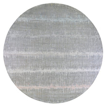 Load image into Gallery viewer, 12&#39;x12&#39; Cardiac Design with Pastel Colors Round Textured Wool and Pure Silk Hand Knotted Oriental Rug FWR400200