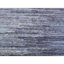 Load image into Gallery viewer, 10&#39;1&quot;x10&#39;1&quot; Pure Wool Horizontal Ombre Design Blue Oceanic Hand Knotted Square Oriental Rug FWR401112