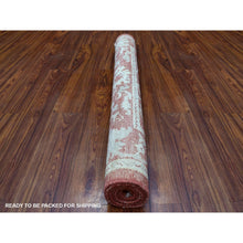 Load image into Gallery viewer, 4&#39;x5&#39;9&quot; Hand Knotted Brick Red Angora Oushak Pure Afghan Wool with Soft, Velvety Plush Oriental Rug FWR408246