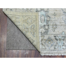 Load image into Gallery viewer, 6&#39;3&quot;x9&#39; Beige Angora Oushak with Geometric Leaf Design Hand Knotted Soft Afghan Wool Oriental Rug FWR417168