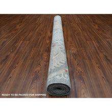 Load image into Gallery viewer, 6&#39;1&quot;x8&#39;8&quot; Soft, Velvety Plush Wool Hand Knotted Gray Stone Wash Peshawar with All Over Motifs Oriental Rug FWR420066