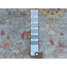 Load image into Gallery viewer, 6&#39;2&quot;x9&#39;5&quot; Light Blue, Afghan Angora Oushak with All Over Floral Pattern, Hand Knotted, Natural Wool Oriental Rug FWR423096