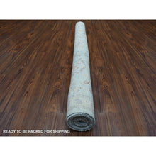 Load image into Gallery viewer, 6&#39;2&quot;x9&#39;5&quot; Light Blue, Afghan Angora Oushak with All Over Floral Pattern, Hand Knotted, Natural Wool Oriental Rug FWR423096