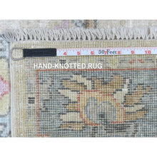 Load image into Gallery viewer, 4&#39;2&quot;x5&#39;10&quot; Ivory, Afghan Angora Oushak with Large Leaf Design, Hand Knotted, Natural Wool, Oriental Rug FWR423330