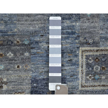 Load image into Gallery viewer, 5&#39;4&quot;x7&#39;9&quot; Mix of Blue, Gray and Ivory Afghan Kashkuli Gabbeh with Pictorial Design, Hand Knotted, Natural Wool Oriental Rug FWR424188