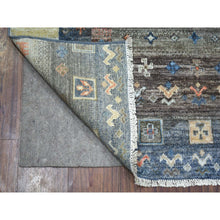 Load image into Gallery viewer, 4&#39;x6&#39; Shades of Gray Hand Knotted, Afghan Kashkuli Gabbeh, Natural Dyes Fine Weave 100% Wool Oriental Rug FWR426180