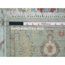 Load image into Gallery viewer, 4&#39;x11&#39;10&quot; Gray, Afghan Angora Ushak Hand Knotted, Natural Dyes Pure Wool, Wide Runner Oriental Rug FWR428358