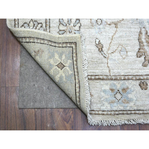 2'10"x13'9" Light Gray, Angora Ushak Natural Dyes, Afghan Wool Hand Knotted, Runner Oriental Rug FWR428994