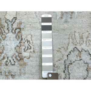 2'10"x13'9" Light Gray, Angora Ushak Natural Dyes, Afghan Wool Hand Knotted, Runner Oriental Rug FWR428994