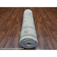 Load image into Gallery viewer, 2&#39;10&quot;x13&#39;9&quot; Light Gray, Angora Ushak Natural Dyes, Afghan Wool Hand Knotted, Runner Oriental Rug FWR428994