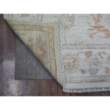 Load image into Gallery viewer, 4&#39;x5&#39;8&#39;&#39; Cream Angora Oushak Large Leaf Design Natural Dyes, Afghan Wool Hand Knotted Oriental Rug FWR430542