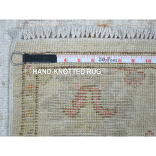 Load image into Gallery viewer, 4&#39;x5&#39;8&#39;&#39; Cream Angora Oushak Large Leaf Design Natural Dyes, Afghan Wool Hand Knotted Oriental Rug FWR430542