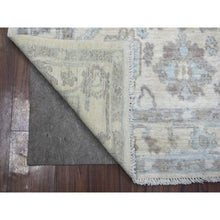 Load image into Gallery viewer, 4&#39;x5&#39;9&quot; Ivory Angora Oushak With Colorful Leaf Design Natural Dyes, Afghan Wool Hand Knotted Oriental Rug FWR430554