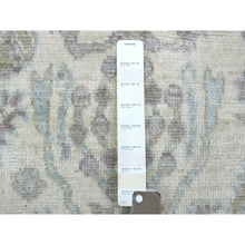 Load image into Gallery viewer, 4&#39;x5&#39;9&quot; Ivory Angora Oushak With Colorful Leaf Design Natural Dyes, Afghan Wool Hand Knotted Oriental Rug FWR430554