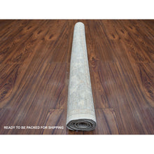 Load image into Gallery viewer, 4&#39;x5&#39;10&quot; Ivory Natural Dyes Angora Oushak With Large Leaf Design, Afghan Wool Hand Knotted Oriental Rug FWR431274