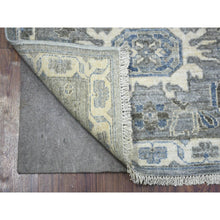 Load image into Gallery viewer, 2&#39;8&quot;x9&#39;10&quot; Light Gray, Fine Peshawar with Karajeh Design, Densely Woven Afghan Wool Hand Knotted, Runner Oriental Rug FWR431724