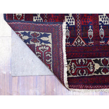 Load image into Gallery viewer, 3&#39;x12&#39;5&quot; Deep and Saturated Red, Afghan Khamyab with Geometric Design, Soft and Velvety Wool Hand Knotted, Wide Runner Oriental Rug FWR434040