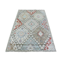 Load image into Gallery viewer, 4&#39;x6&#39;1&quot; Colorful Anatolian Village Inspired with Large Elements, Natural Dyes, Soft and Supple Wool Hand Knotted Oriental Rug FWR436458