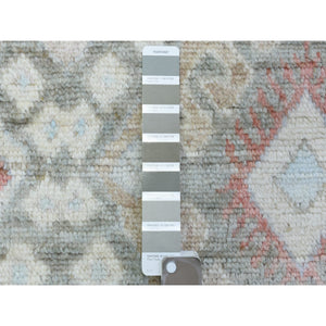 4'x6'1" Colorful Anatolian Village Inspired with Large Elements, Natural Dyes, Soft and Supple Wool Hand Knotted Oriental Rug FWR436458