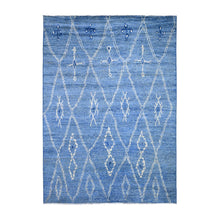 Load image into Gallery viewer, 6&#39;3&quot;x8&#39;8&quot; Steel Blue, Organic Wool Hand Knotted, Boujaad Moroccan Berber Design Natural Dyes, Oriental Rug FWR438624