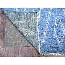 Load image into Gallery viewer, 6&#39;3&quot;x8&#39;8&quot; Steel Blue, Organic Wool Hand Knotted, Boujaad Moroccan Berber Design Natural Dyes, Oriental Rug FWR438624