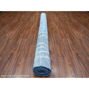 6'3"x8'8" Steel Blue, Organic Wool Hand Knotted, Boujaad Moroccan Berber Design Natural Dyes, Oriental Rug FWR438624