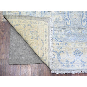 4'x5'9" Coin Gray, White Wash Peshawar, Natural Wool Hand Knotted, Oriental Rug FWR438690