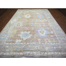 Load image into Gallery viewer, 10&#39;1&quot;x13&#39;9&quot; Khaki Brown, Afghan Angora Oushak with Soft Colors Natural Dyes, Soft Wool Hand Knotted, Oriental Rug FWR440292