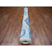 Load image into Gallery viewer, 5&#39;7&quot;x9&#39;2&quot; Little Boy Blue, Dense Weave Vegetable Dyes, Soft Wool Hand Knotted, Finer Peshawar with Mamluk Design, Oriental Rug FWR440442