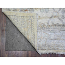 Load image into Gallery viewer, 4&#39;x6&#39;1&quot; Ivory, Hand Knotted Afghan Angora Oushak with All Over Design, Vegetable Dyes Organic Wool, Oriental Rug FWR440520