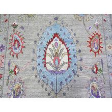 Load image into Gallery viewer, 10&#39;2&quot;x13&#39;10&quot; Tan Color, Finer Peshawar with Uzbek Suzani Design, Densely Woven Natural Dyes, Natural Wool Hand Knotted, Oriental Rug FWR441300