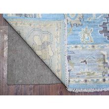 Load image into Gallery viewer, 3&#39;10&quot;x5&#39;7&quot; Argentina Blue, Afghan Angora Oushak with Soft Colors Natural Dyes, Pure Wool Hand Knotted, Oriental Rug FWR442518