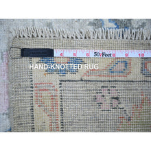 Load image into Gallery viewer, 5&#39;10&quot;x8&#39;8&quot; Pastel Gray, 100% Wool Hand Knotted, Natural Dyes Afghan Angora Oushak with Colorful Motifs, Oriental Rug FWR442800