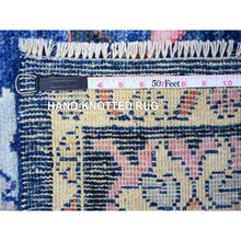 Load image into Gallery viewer, 6&#39;2&quot;x8&#39;10&quot; Sapphire Blue, Afghan Angora Oushak with Colorful Motifs Natural Dyes, Soft Wool Hand Knotted, Oriental Rug FWR442812