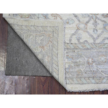 Load image into Gallery viewer, 4&#39;x6&#39;1&quot; Cream Color, Afghan Angora Oushak with All Over Vines Design Natural Dyes, 100% Wool Hand Knotted, Oriental Rug FWR443064