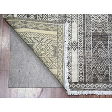 Load image into Gallery viewer, 4&#39;x5&#39;9&quot; Taupe Brown, Natural Dyes Finer Peshawar with Intricate Geometric Motifs, Extra Soft Wool Hand Knotted, Oriental Rug FWR445122